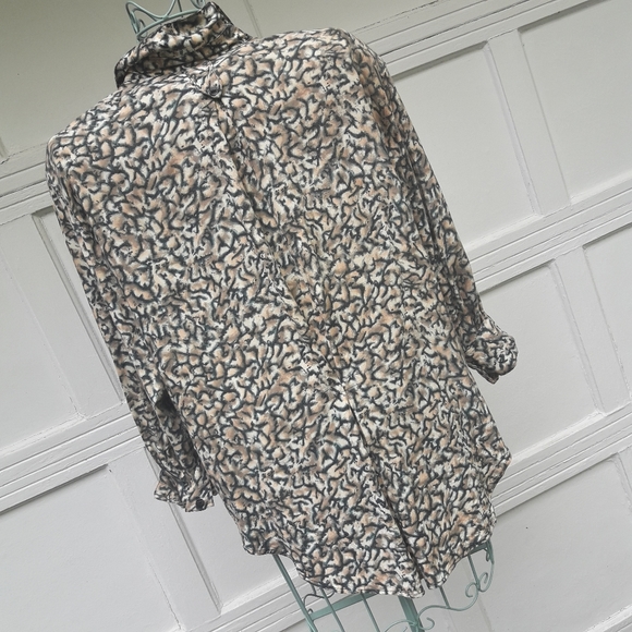 Vintage Shirt Wild Print Fabric Rayon Shoulder Pad - Picture 14 of 16